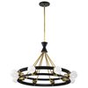 Nuvo Marsden 8-Light Chandelier Matte Black and Natural Brass 60/7868